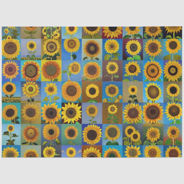 Sonnenblumen-Collage Seidenpapier (Vorderseite)