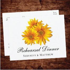 Sonnenblumen Country Floral Hochzeit Probe Dinner Einladungspostkarte