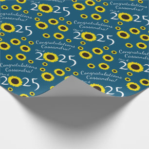 Sonnenblumen Country Graduation Party Blau Geschenkpapier