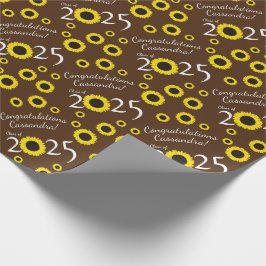 Sonnenblumen Country Graduation Party Brown Geschenkpapier