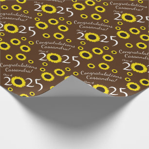 Sonnenblumen Country Graduation Party Brown Geschenkpapier