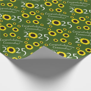 Sonnenblumen Country Graduation Party Green Geschenkpapier