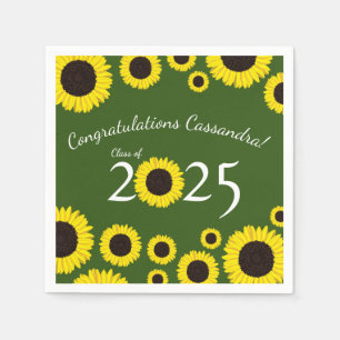 Sonnenblumen Country Graduation Party Green Napkin Serviette