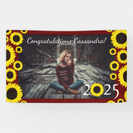 Sonnenblumen Country Graduation Party Maroon Banner