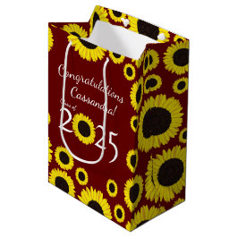 Sonnenblumen Country Graduation Party Maroon Mittlere Geschenktüte