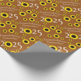 Sonnenblumen Country Graduation Party Rost Orange Geschenkpapier