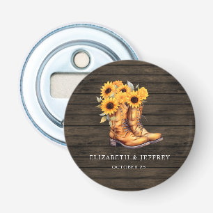 Sonnenblumen Cowboy Boots Barn Wood Western Hochze Flaschenöffner