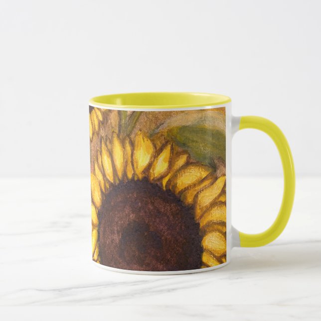 Sonnenblumen Cups Tasse fröhliche Gelbbläschen Glä (Rechts)