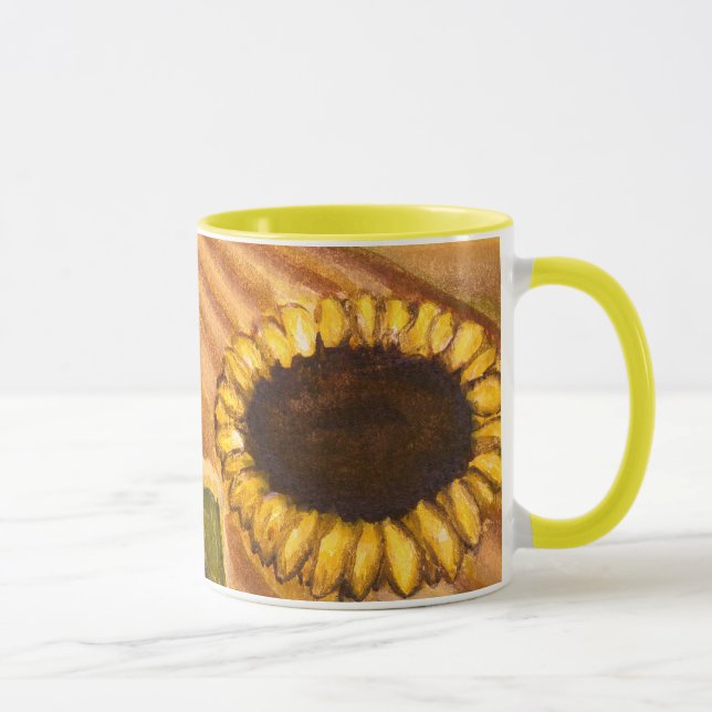 Sonnenblumen Cups Tasse fröhliche Gelbbläschen Glä (Rechts)