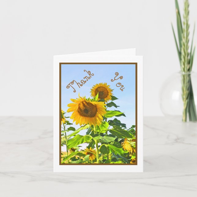 SONNENBLUMEN/DANKE/KUNSTBARE TEXT DANKESKARTE (Vorderseite)