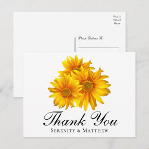 Sonnenblumen-Dankeschön-gelbe-Blumen-Hochzeit Postkarte