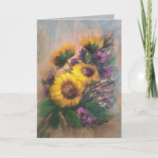 Sonnenblumen Dankeskarte (Vorderseite)