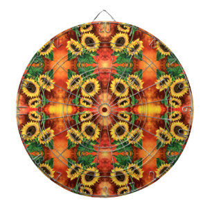 Sonnenblumen Dart Board - Malerei Dartscheibe
