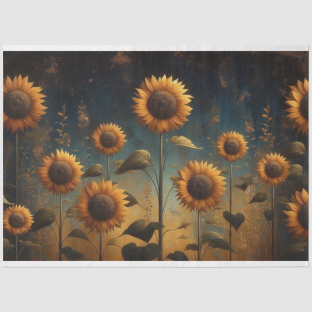 Sonnenblumen Decoupage Tissue Paper Seidenpapier (Vorderseite)