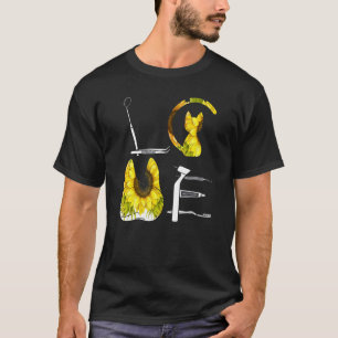 Sonnenblumen Dental Life Zahnarzt Katze T-Shirt