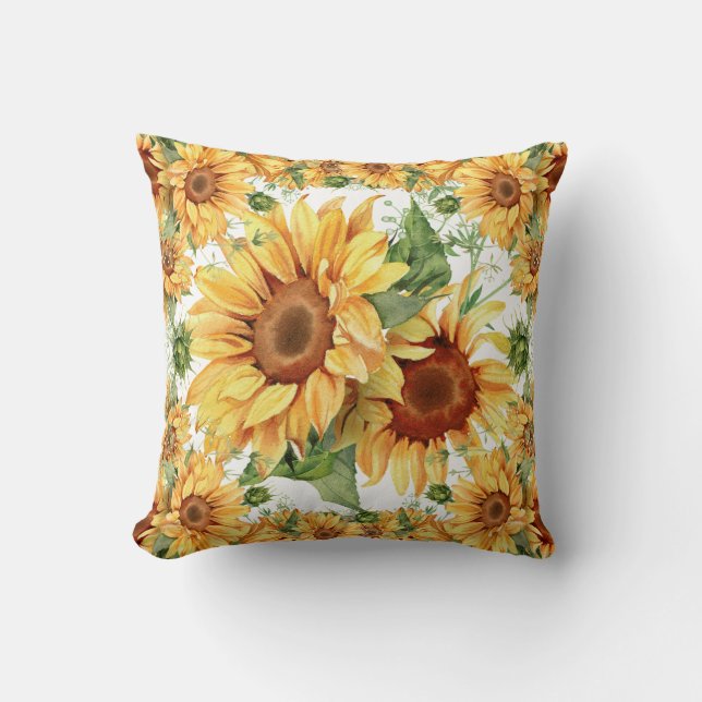 Sonnenblumen-Design Kissen (Vorderseite)