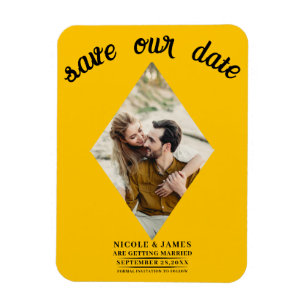 Sonnenblumen-Diamant-Foto-Hochzeit Termin vormerke Magnet