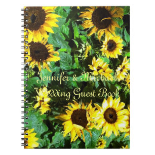 Sonnenblumen, die Gast-Buch Wedding sind Notizblock