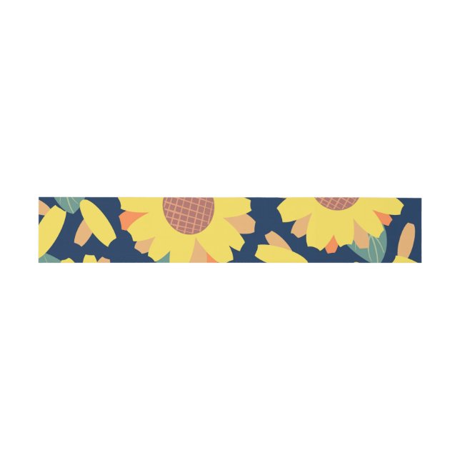 Sonnenblumen-Doodles Einladungsbanderole (Flach)
