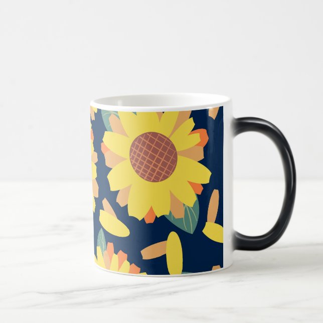 Sonnenblumen-Doodles Verwandlungstasse (Rechts)
