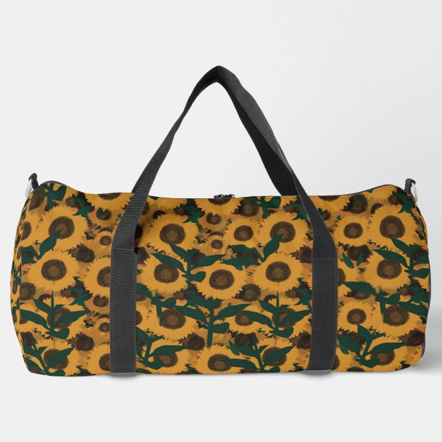 Sonnenblumen Druckknopfbeutel Duffle Bag (Vorderseite)