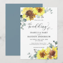Sonnenblumen Dusty Blue Floral Eukalyptus Wedding
