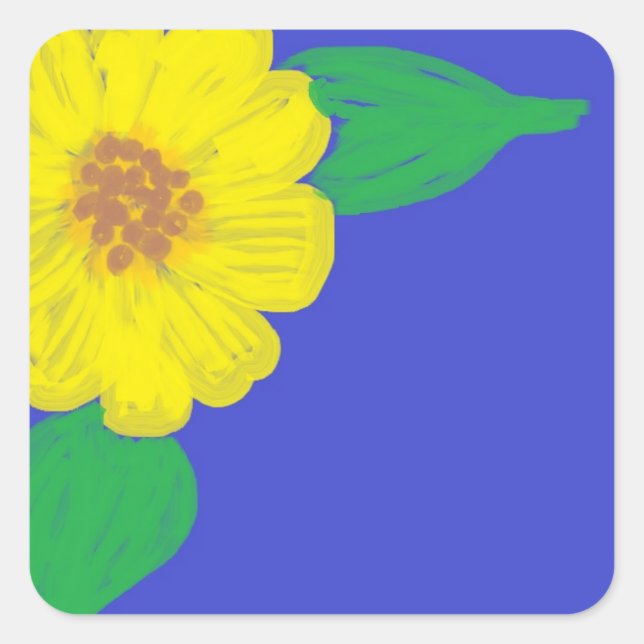 Sonnenblumen Ecke Square Sticker (Vorderseite)