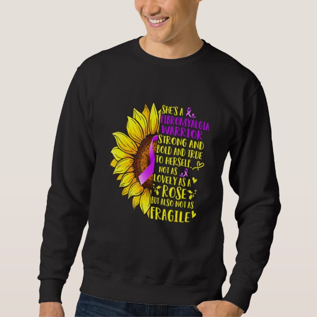 Sonnenblumen ein fibromyalgisches Kriegerbewusstse Sweatshirt (Vorderseite)