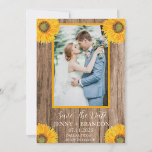 Sonnenblumen Elegante Moderne Rustikale Florale Fo Save The Date