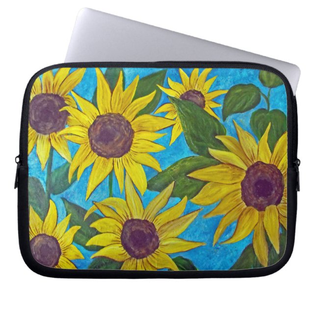 Sonnenblumen Elektronik-Bag Laptopschutzhülle (Vorderseite)