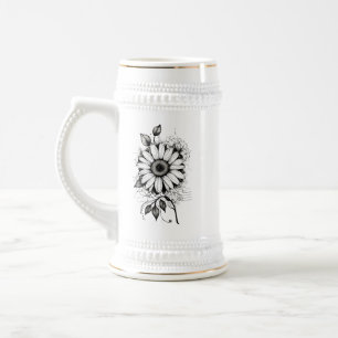 Sonnenblumen-Embrace: Ein Symbol für Optimismus un Bierglas
