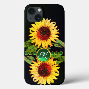 SONNENBLUMEN,EMERALD GREEN GEMSTONES FLORALLES MON Case-Mate iPhone HÜLLE