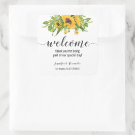 Sonnenblumen Empfang Quadratischer Aufkleber