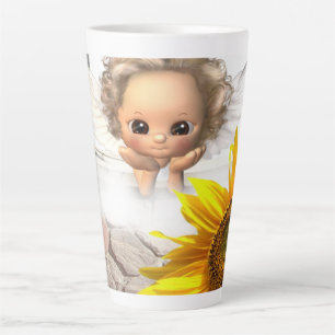 Sonnenblumen Engel Latte Tasse