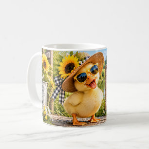 Sonnenblumen-Ente-Mug Stay Quacky Kaffeetasse