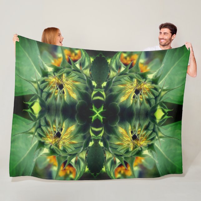 Sonnenblumen Entfalten Abstrakt Fleecedecke (Beispiel)
