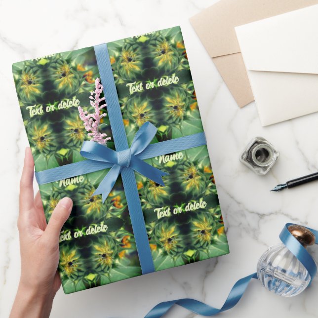Sonnenblumen Entfalten Abstrakt Personalisiert Geschenkpapier (Schenken)