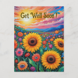 Sonnenblumen erhalten Well Van Gogh Style Postcard Postkarte