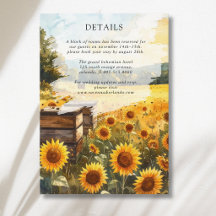Sonnenblumen-Ernte Bienenstöcke Landhochzeit Detai