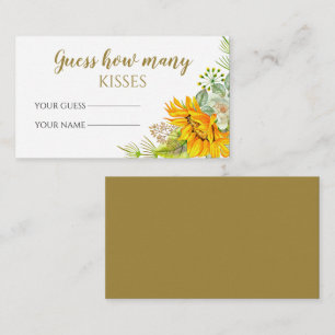 Sonnenblumen erraten, wie viele Küsse Bridgame Begleitkarte
