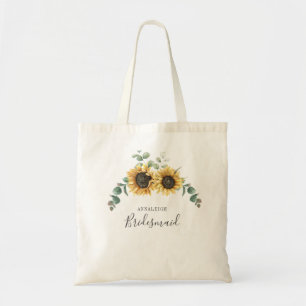 Sonnenblumen-Eukalyptus-Blätter Brautjungfer Benut Tragetasche