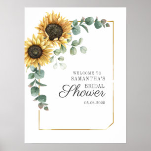 Sonnenblumen-Eukalyptus-Blätter-Schriftzug Brause- Poster