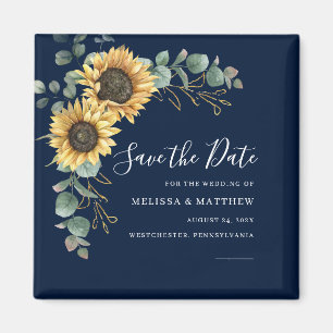 Sonnenblumen Eukalyptus Florale Hochzeit - Termin Magnet