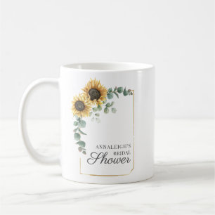 Sonnenblumen-Eukalyptus-Grünzeug-Schriftzug Brautp Kaffeetasse