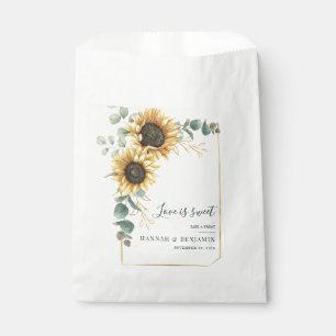 Sonnenblumen-Eukalyptus-Hochzeit mit Blumen Geschenktütchen