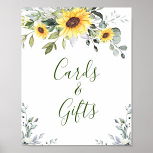 Sonnenblumen Eukalyptus Karten und Geschenke Hochz Poster