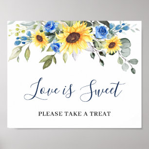Sonnenblumen Eukalyptus Liebe ist süß Hochzeitssch Poster