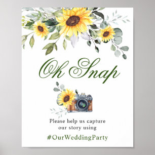 Sonnenblumen Eukalyptus Oh Snap Hashtag Hochzeitss Poster