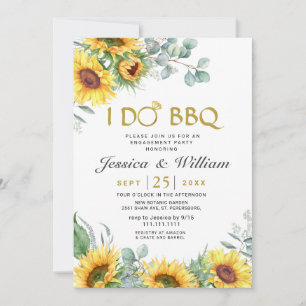 Sonnenblumen Eukalyptus Rustische Engagement Parte Einladung