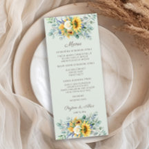 Sonnenblumen Eukalyptusblätter Hochzeitsempfang